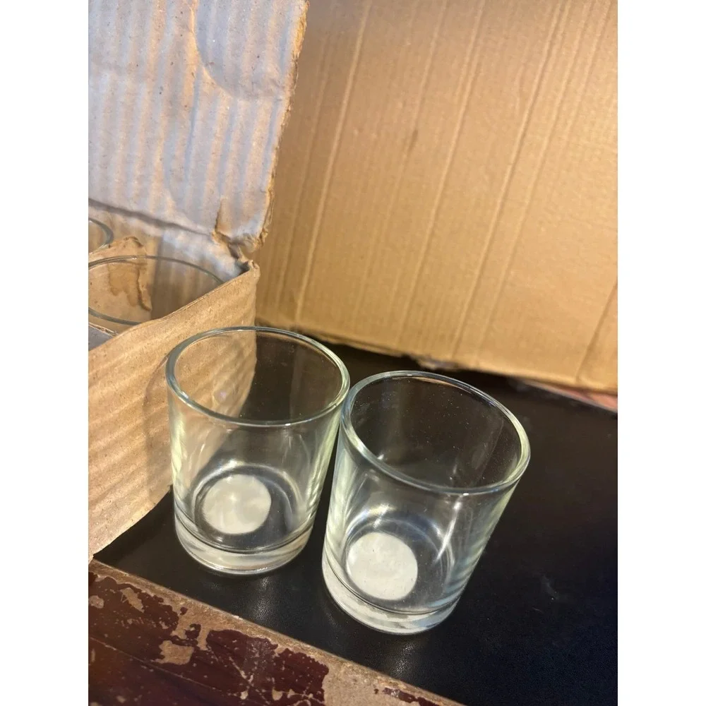 Lot of 12 Clear Dario Glass Votive Candle Holders Tealight Cups New In Box 2'5